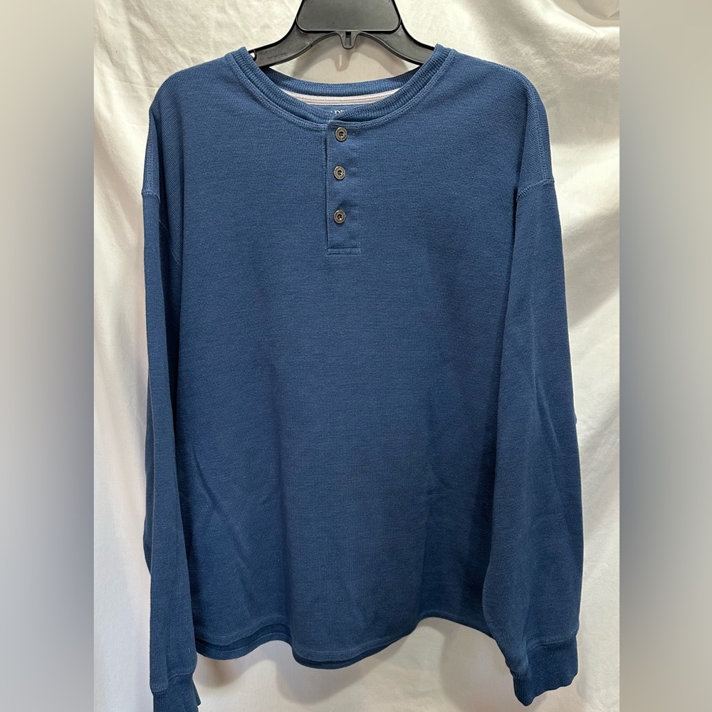 Faded Glory Navy Blue Long-Sleeve Henley